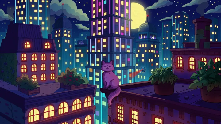 City Nights 2 wallpaper by Purrple Cat