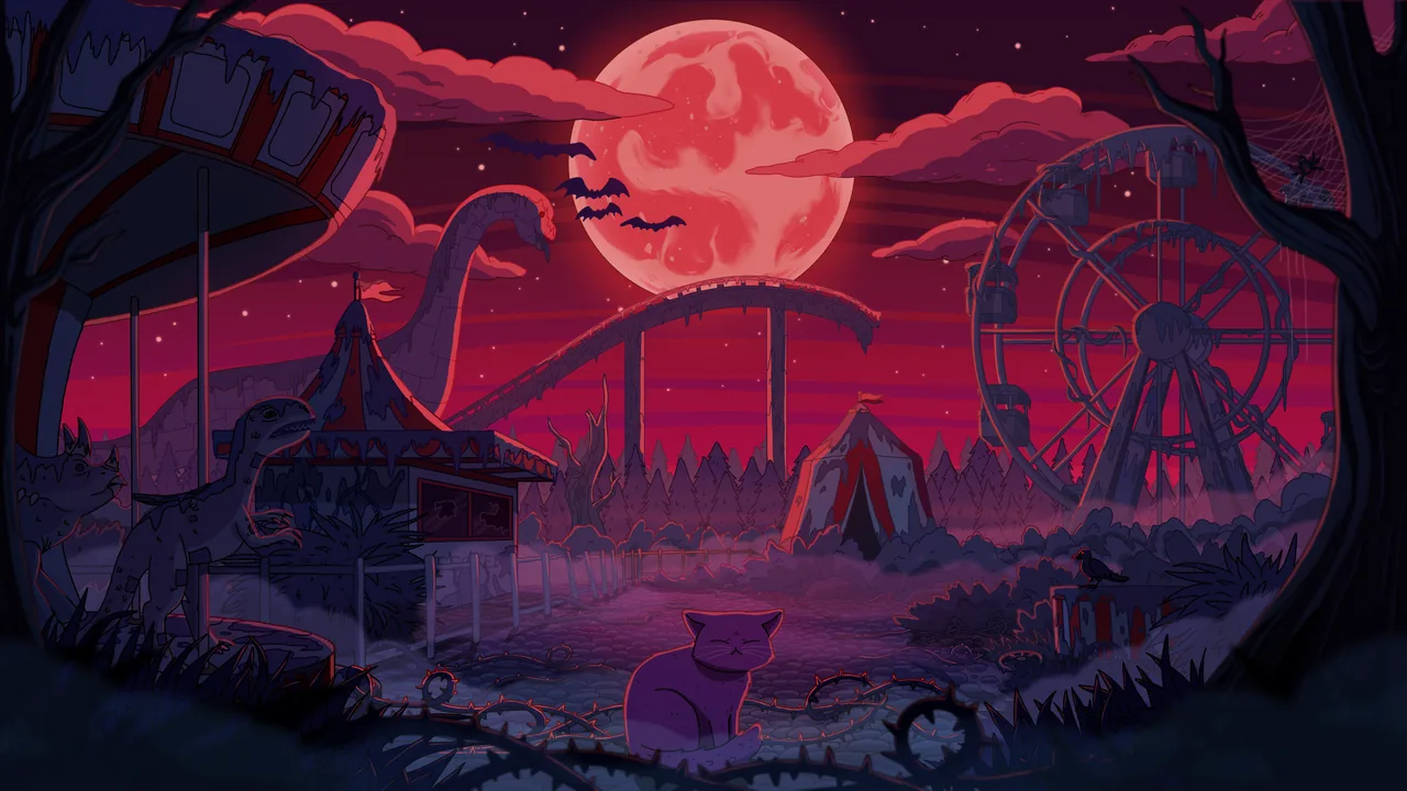 Dino Land, widescreen artwork by Purrple Cat