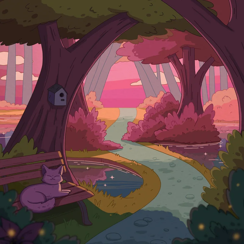 Tranquil Trails, album cover artwork by Purrple Cat (2023)